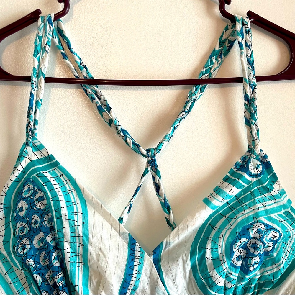 BCBGIRLS!!!! Women’s Turquoise Stripe mini Sundress or Top! Spaghetti Straps. - Picture 3 of 10